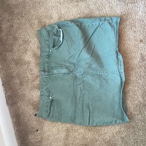 Olive green mini skirt